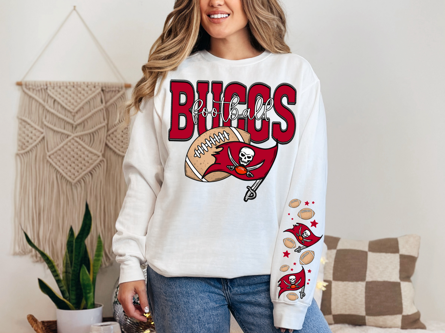 Faux Embroidery Buccs Football -  FRONT