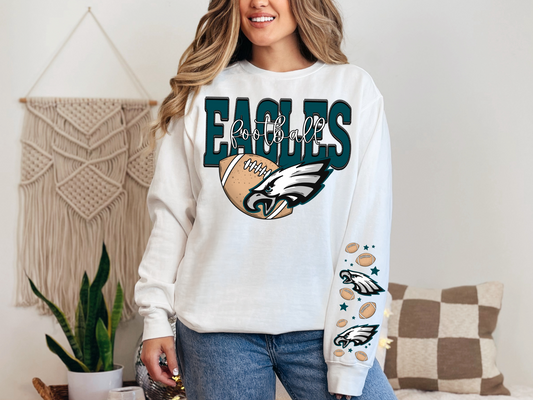 Faux Embroidery Eagles Football -  FRONT