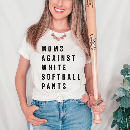 Moms Against White Softball Pants