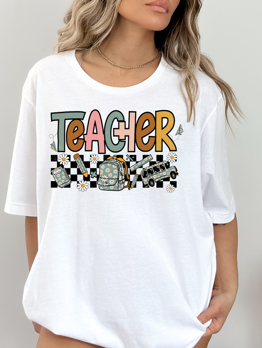 Teacher, black checkered