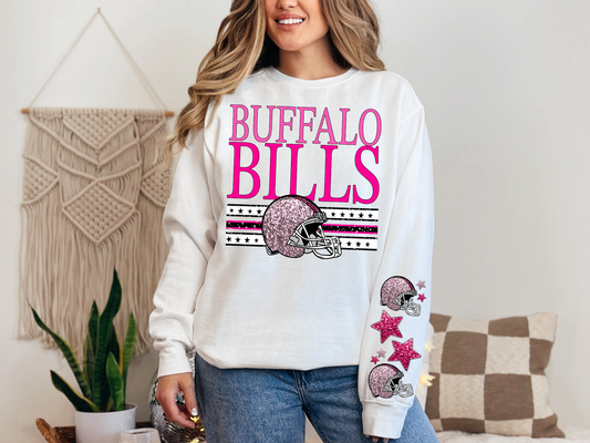 NFL Pink Sequins Buffalo Bills - FRONT