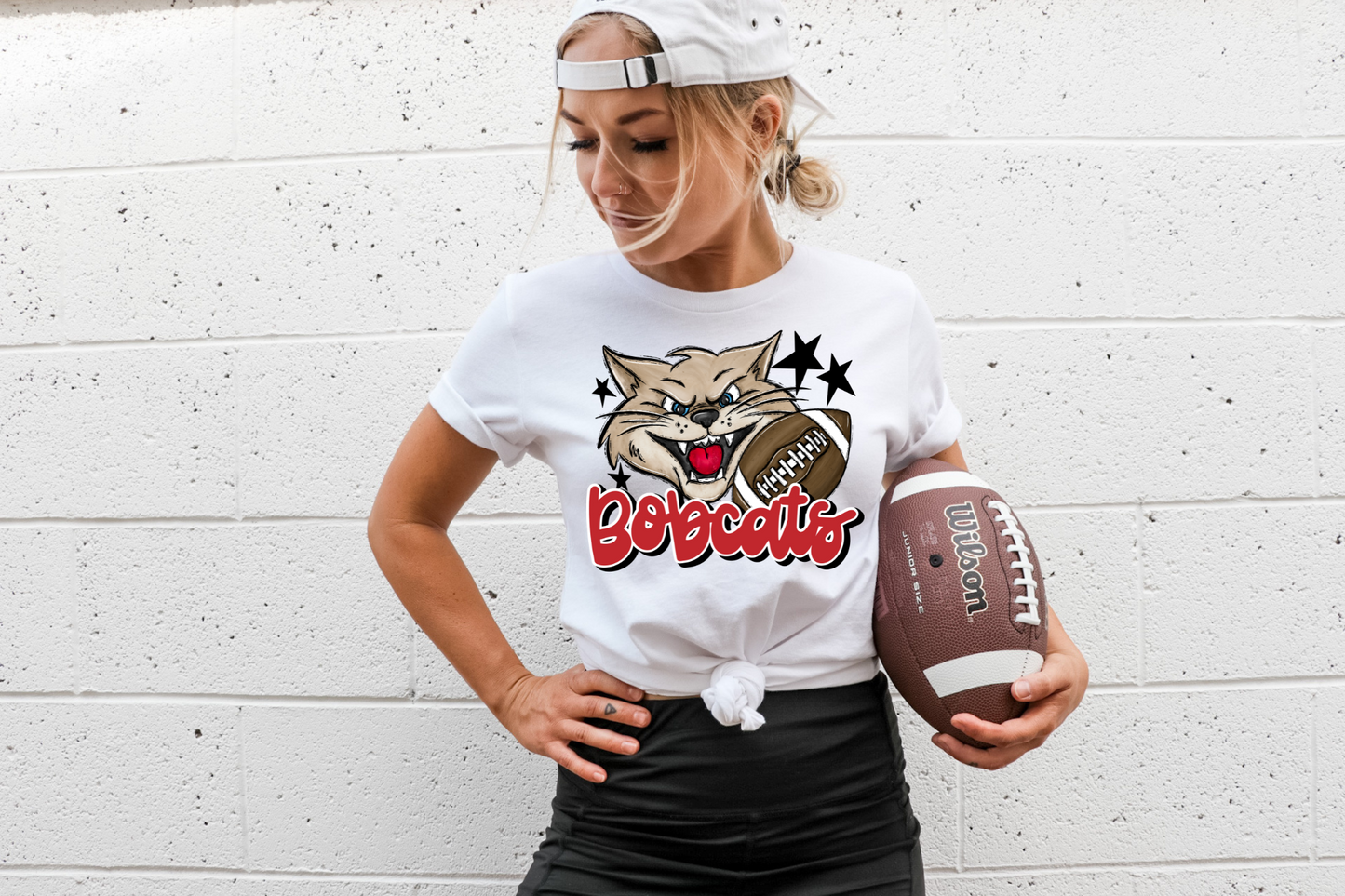 Bobcats with mascot- red letters – Earthline Customs