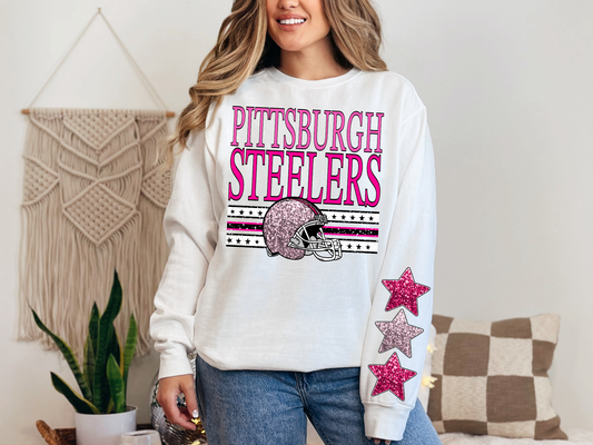 NFL Pink Sequins Pittsburgh Steelers - FRONT