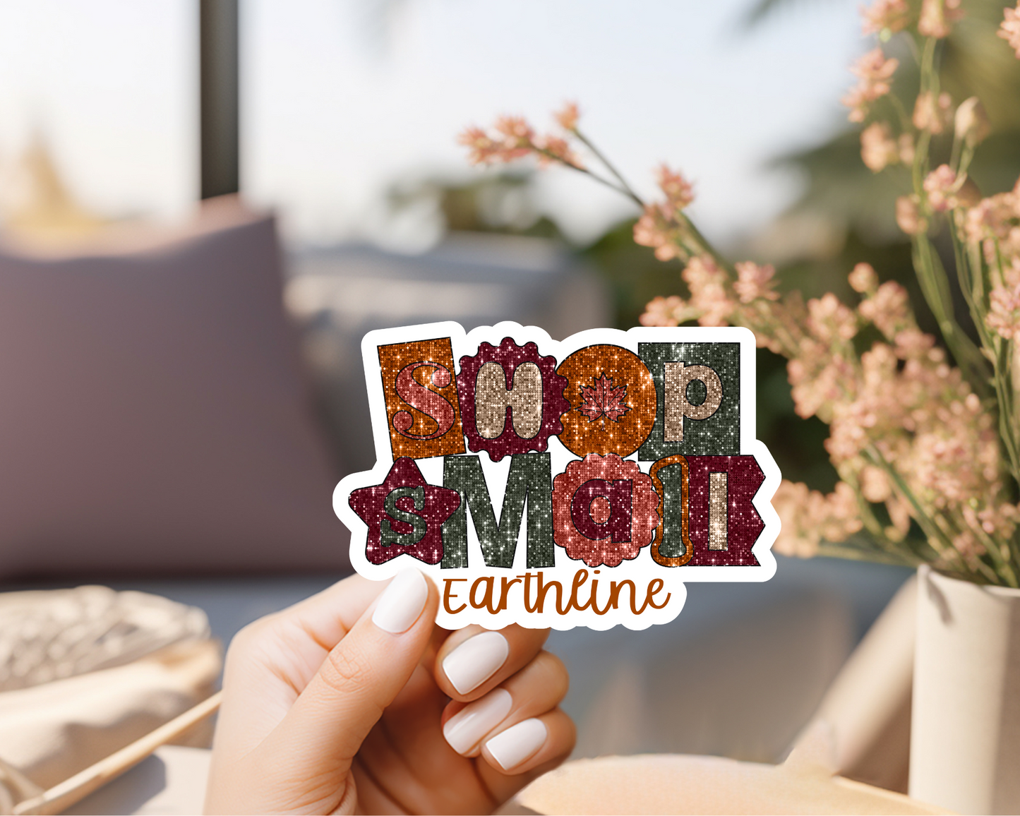 Customized Shop Small Faux Sequins Fall Sticker