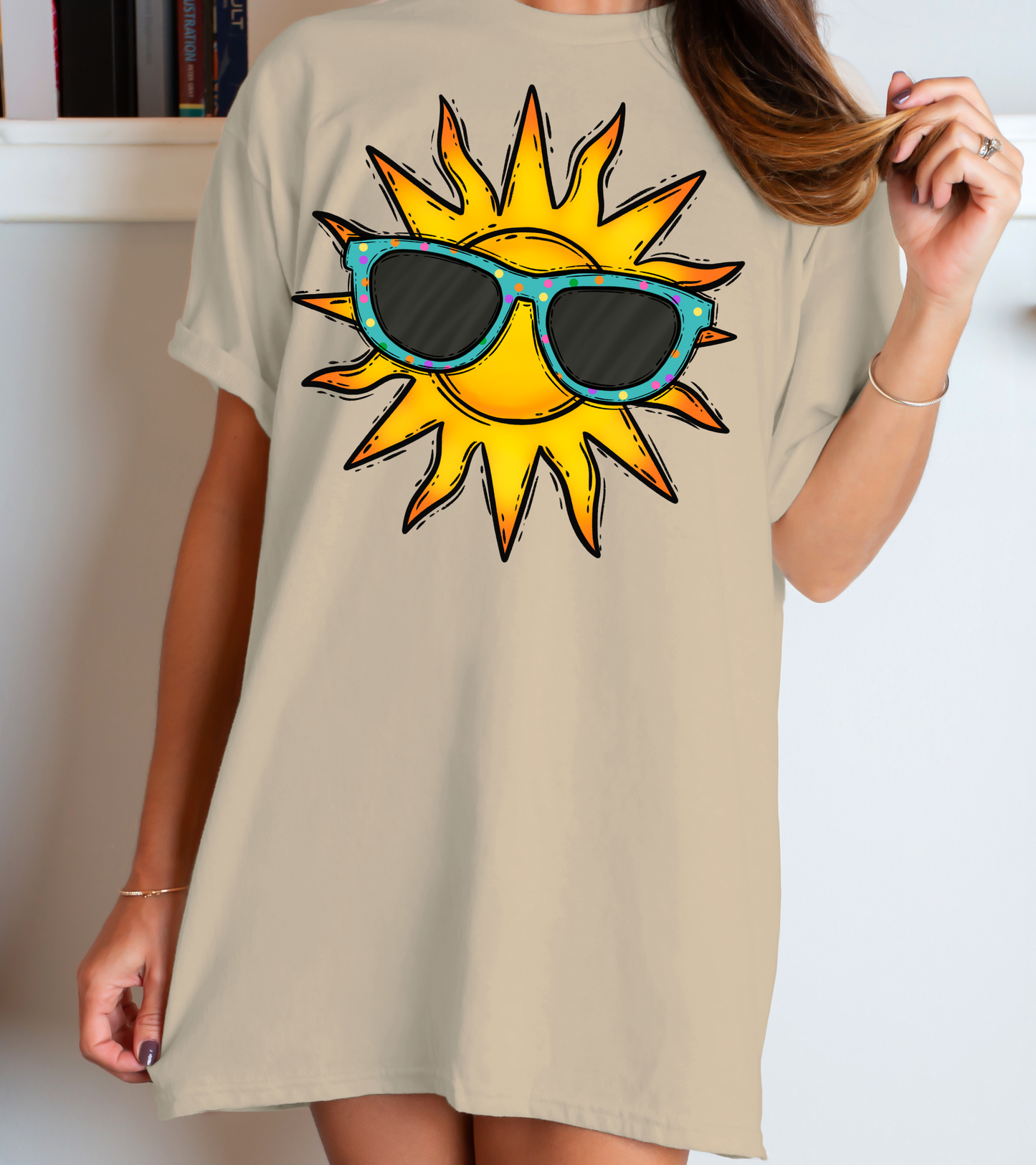 Sun wearing sunglasses