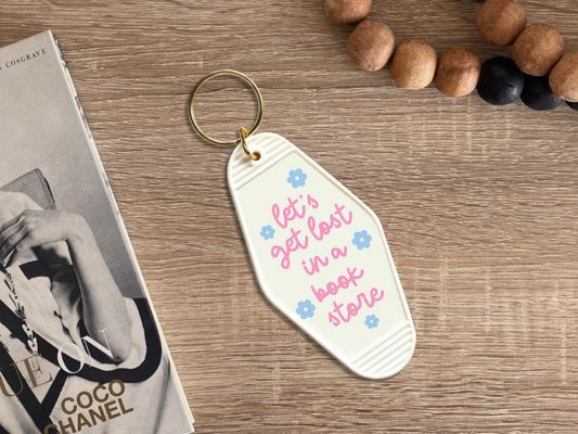 Let's get lost in a book store - Motel keychain