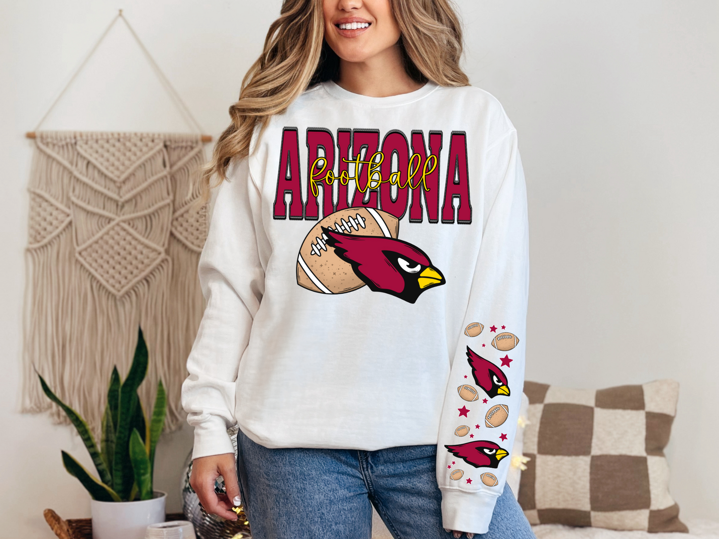 Faux Embroidery Arizona Football -  SLEEVE