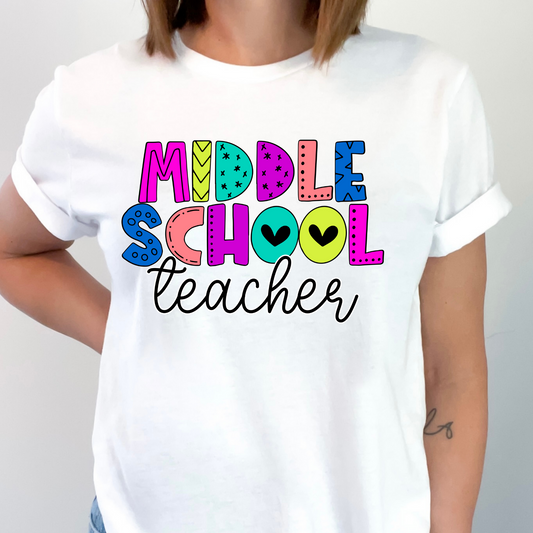 Middle school teacher-blue purple and yellow