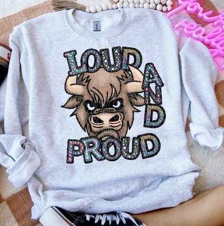 Rhinestone Loud And Proud Bison Buffalo