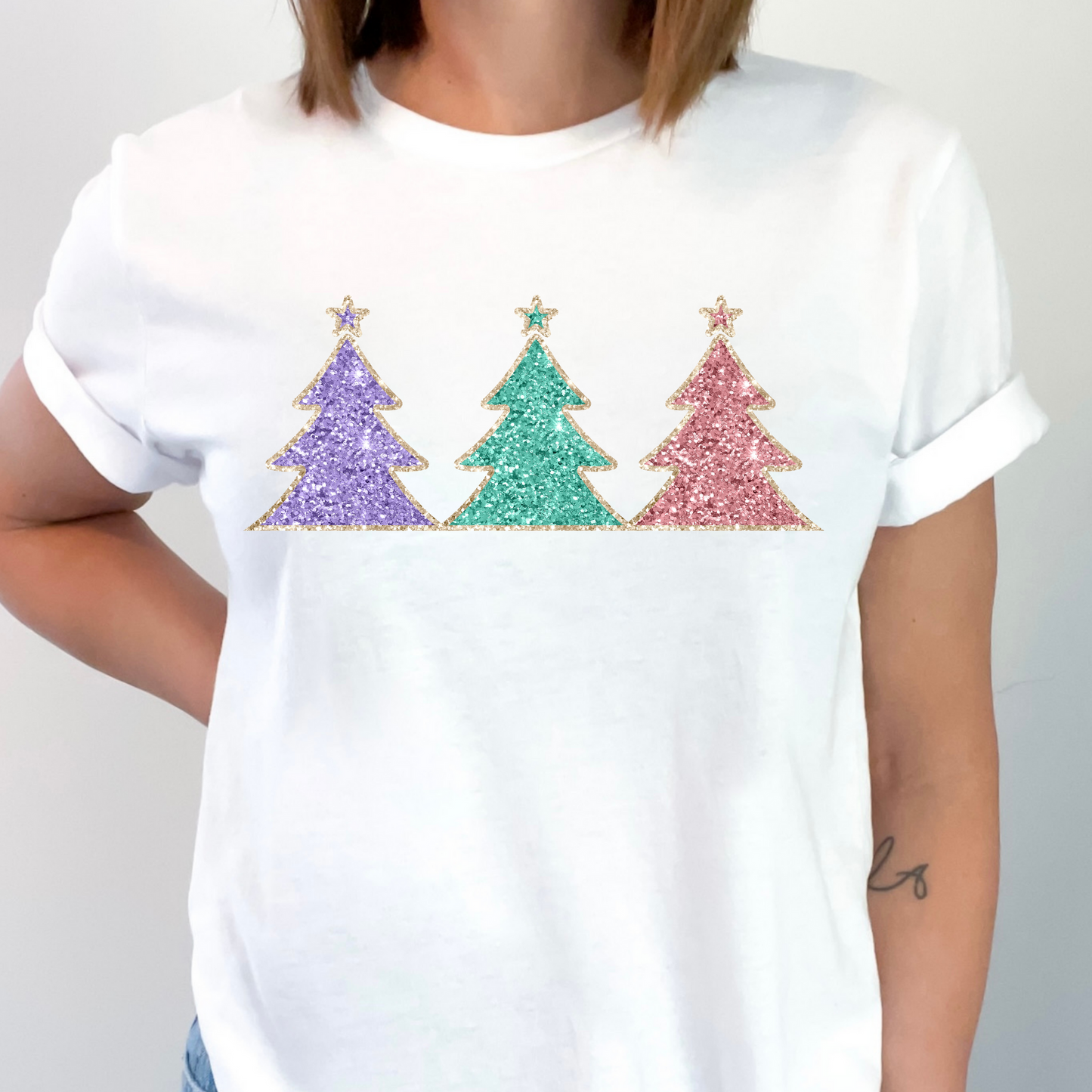 Faux Sequin Christmas Tree Pastel