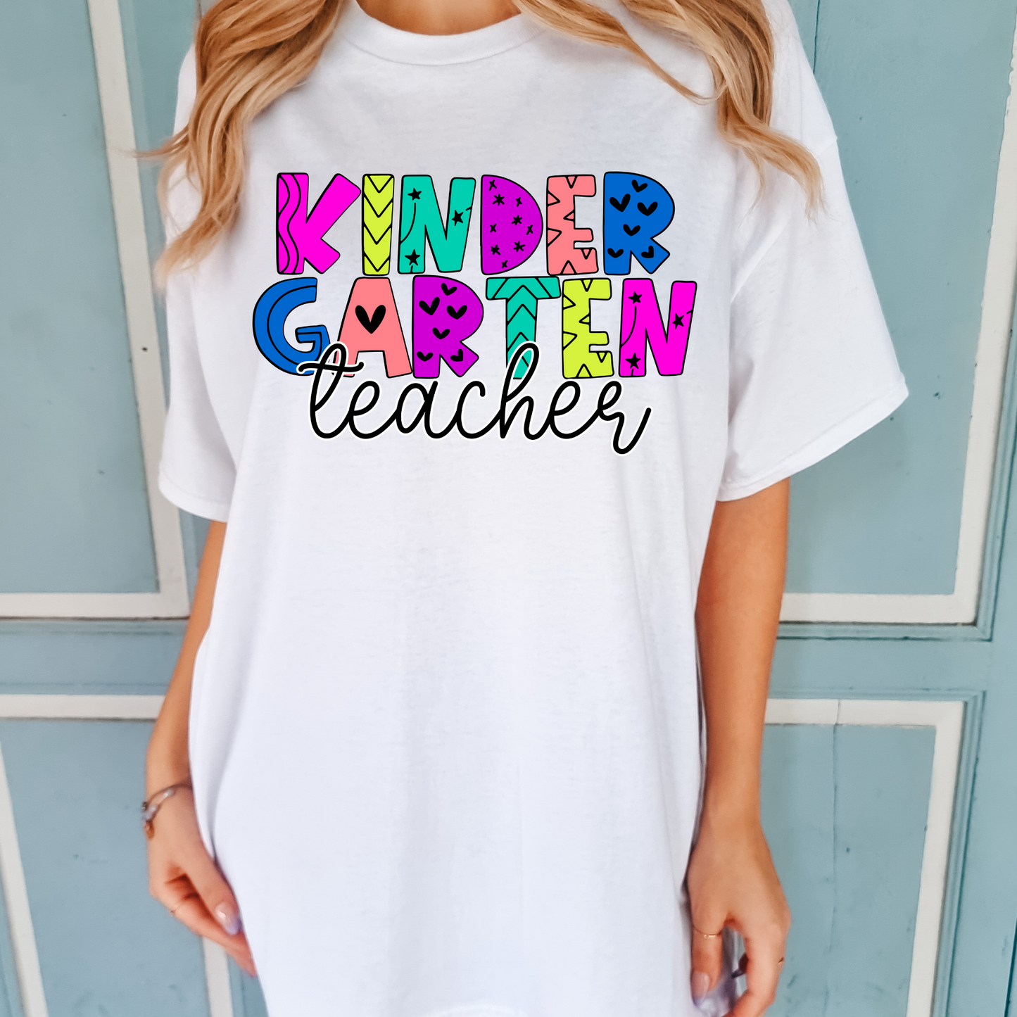 Kindergarten teacher-blue purple and yellow