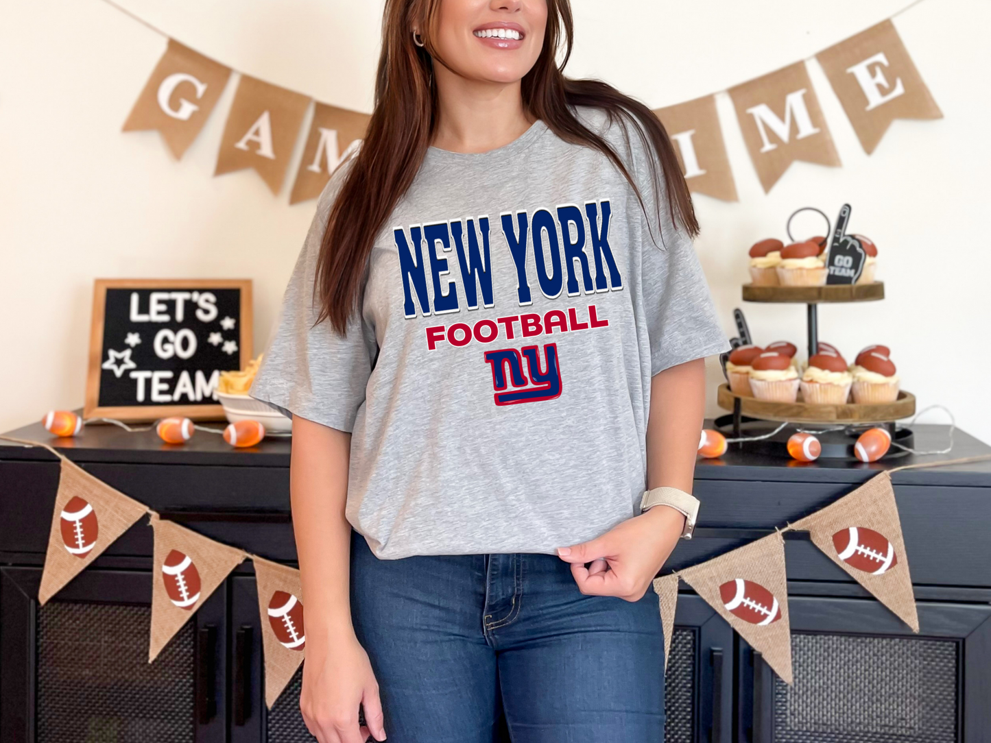 Faux Embroidery New York Football