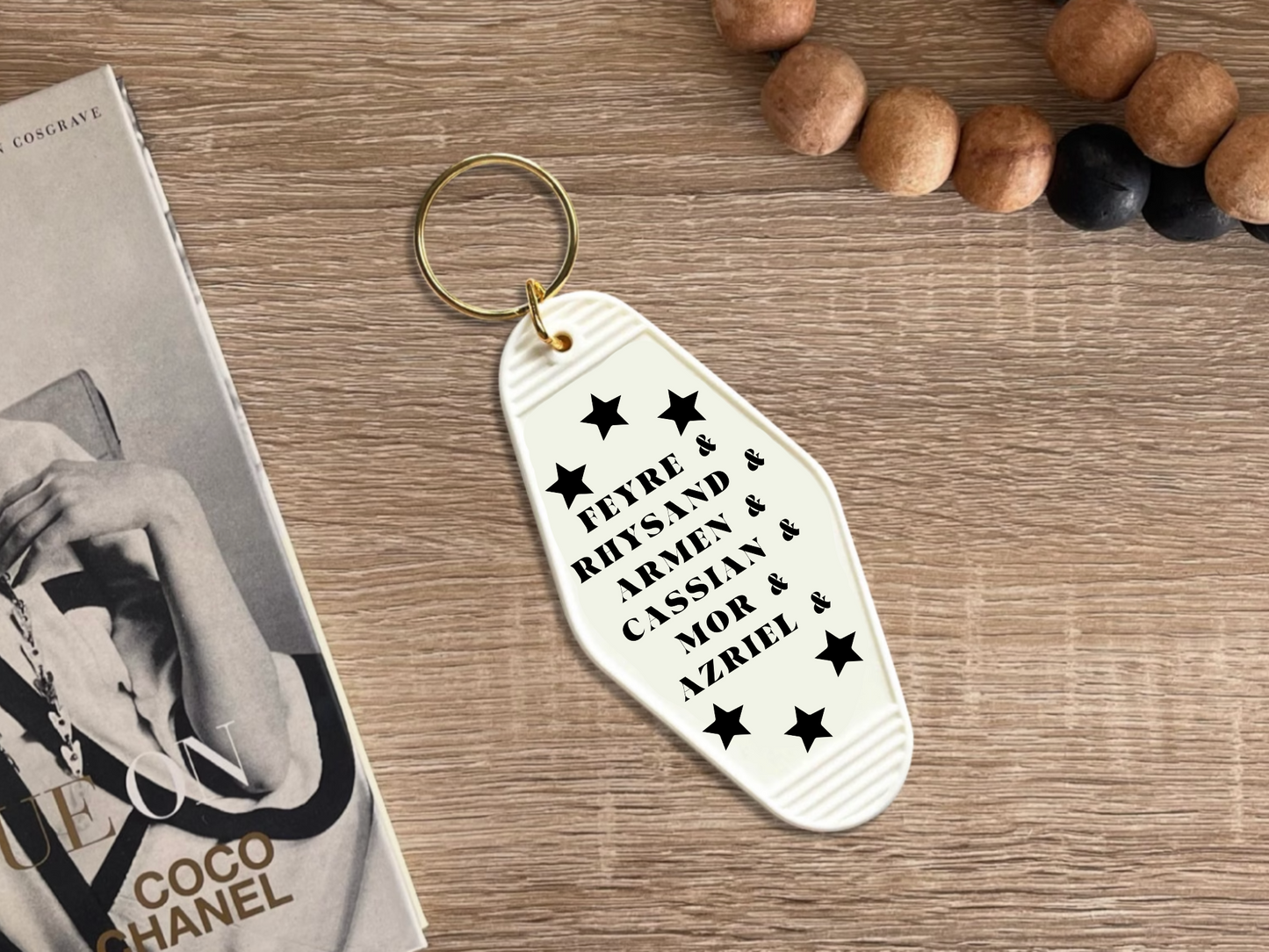 Feyre & Rhysand & Armen - Motel keychain