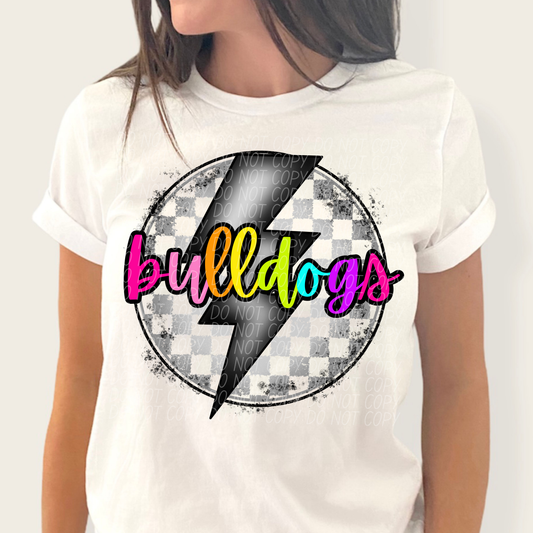 Rainbow Bulldogs Checkered Bolt