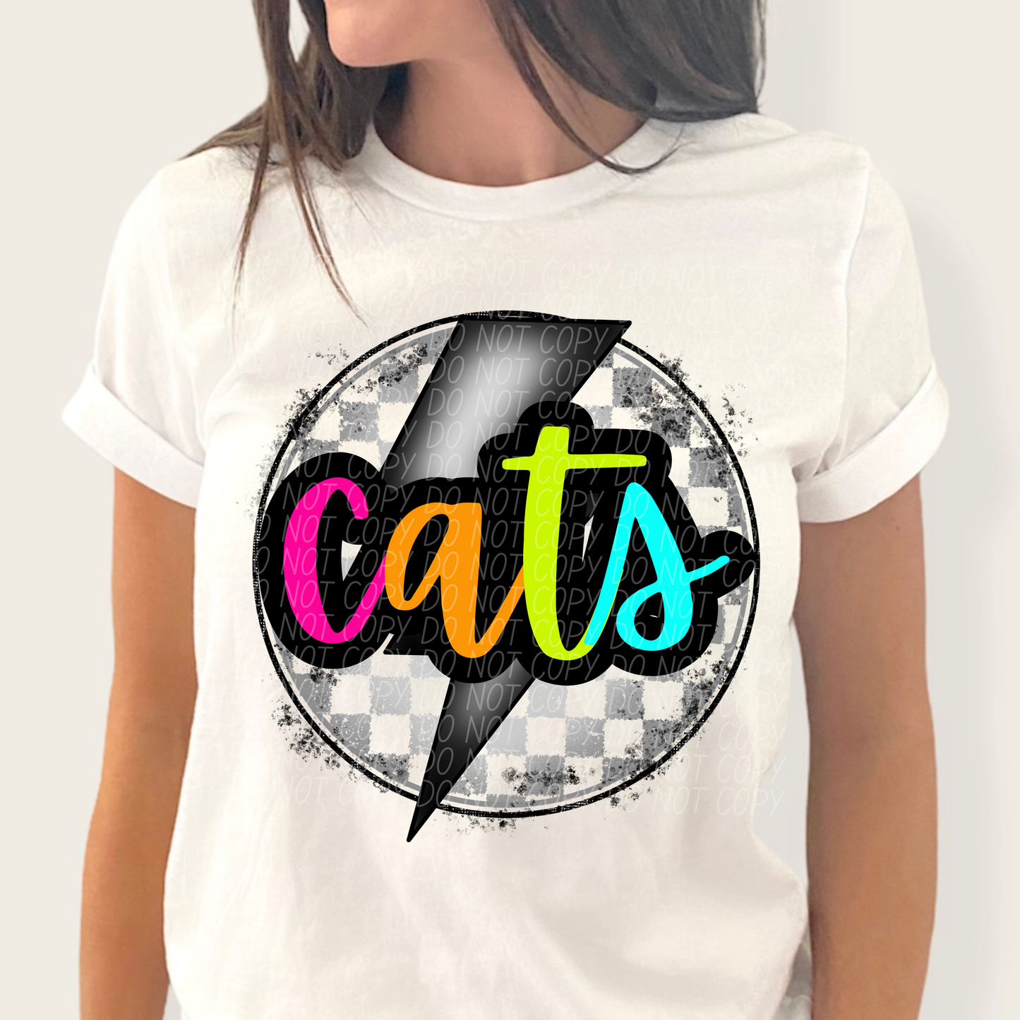 Rainbow Cats Checkered Bolt