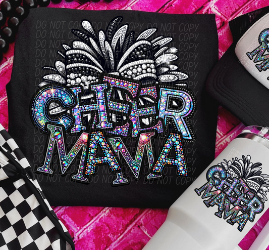 Rhinestone Cheer Mama Pom Pom