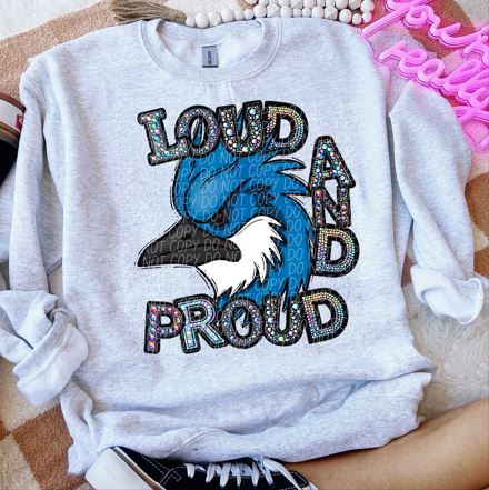 Rhinestone Loud And Proud Blue Jays Blue Hawks