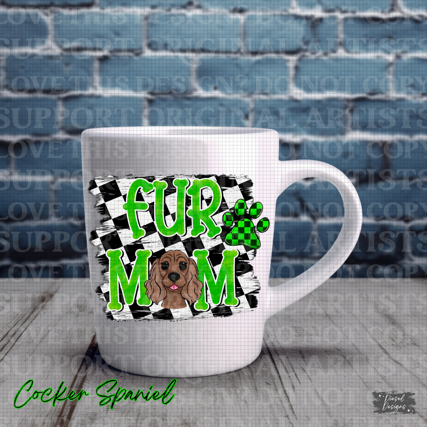 Fur Mom-Green Cocker Spaniel