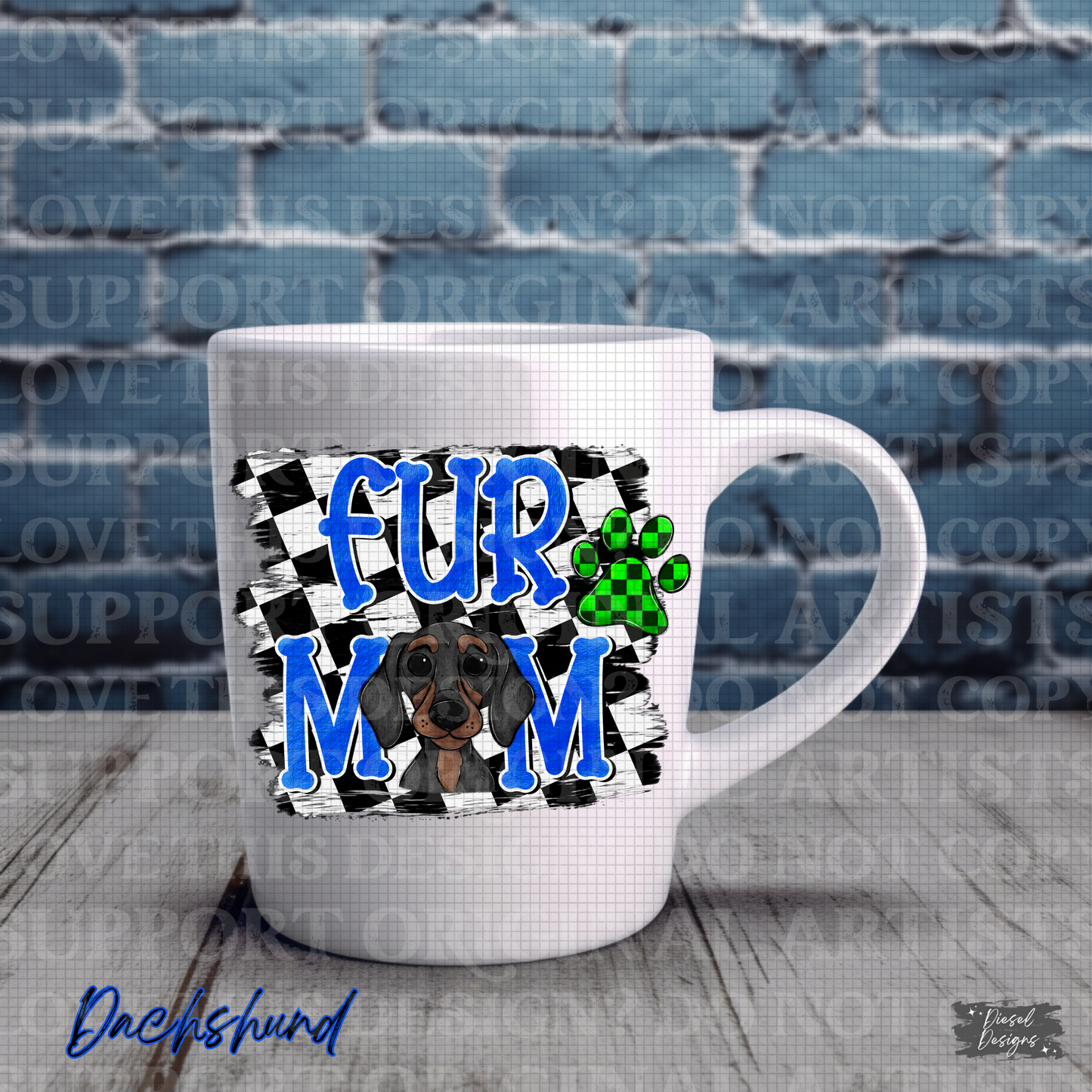 Fur Mom-Blue Dachshund