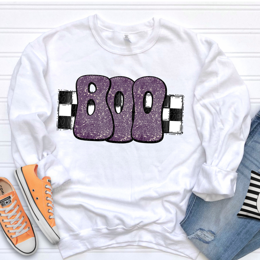 Boo Sparkle Checkered