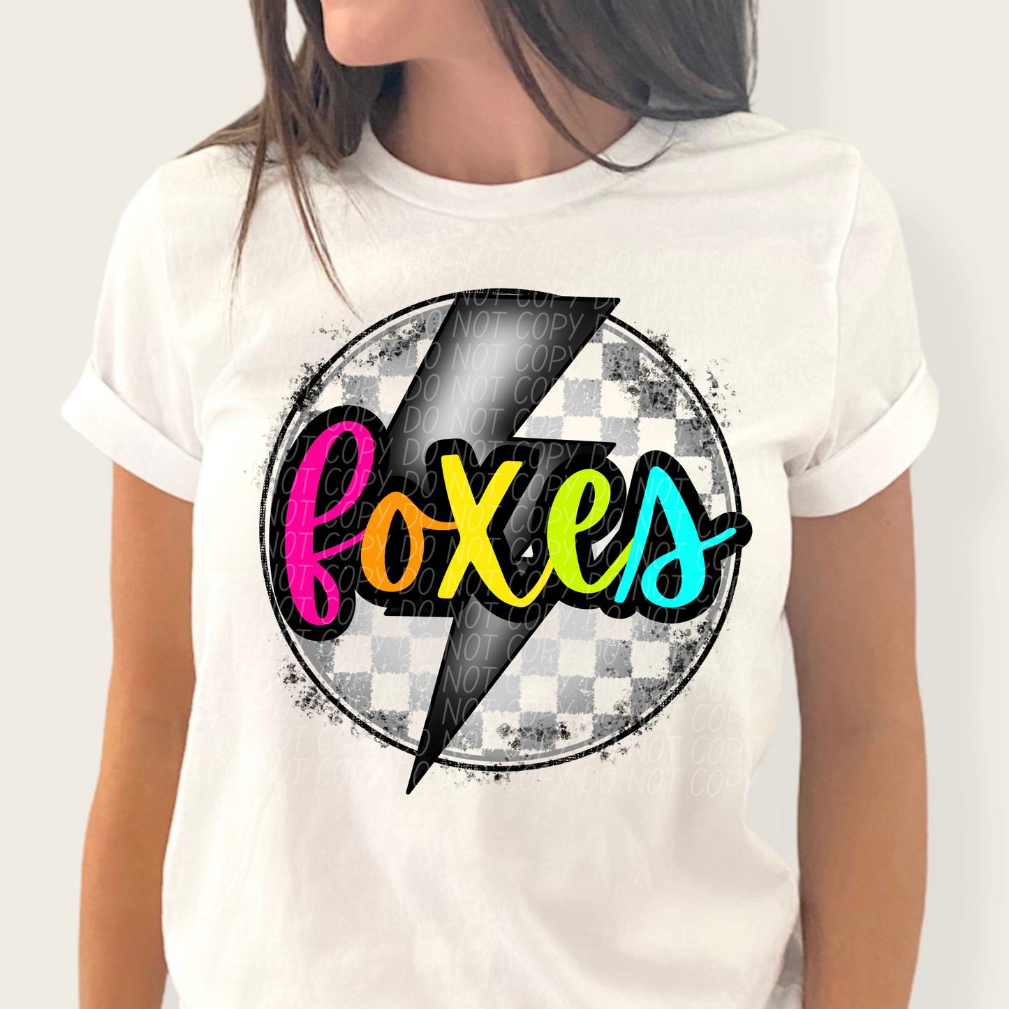 Rainbow Foxes Checkered Bolt