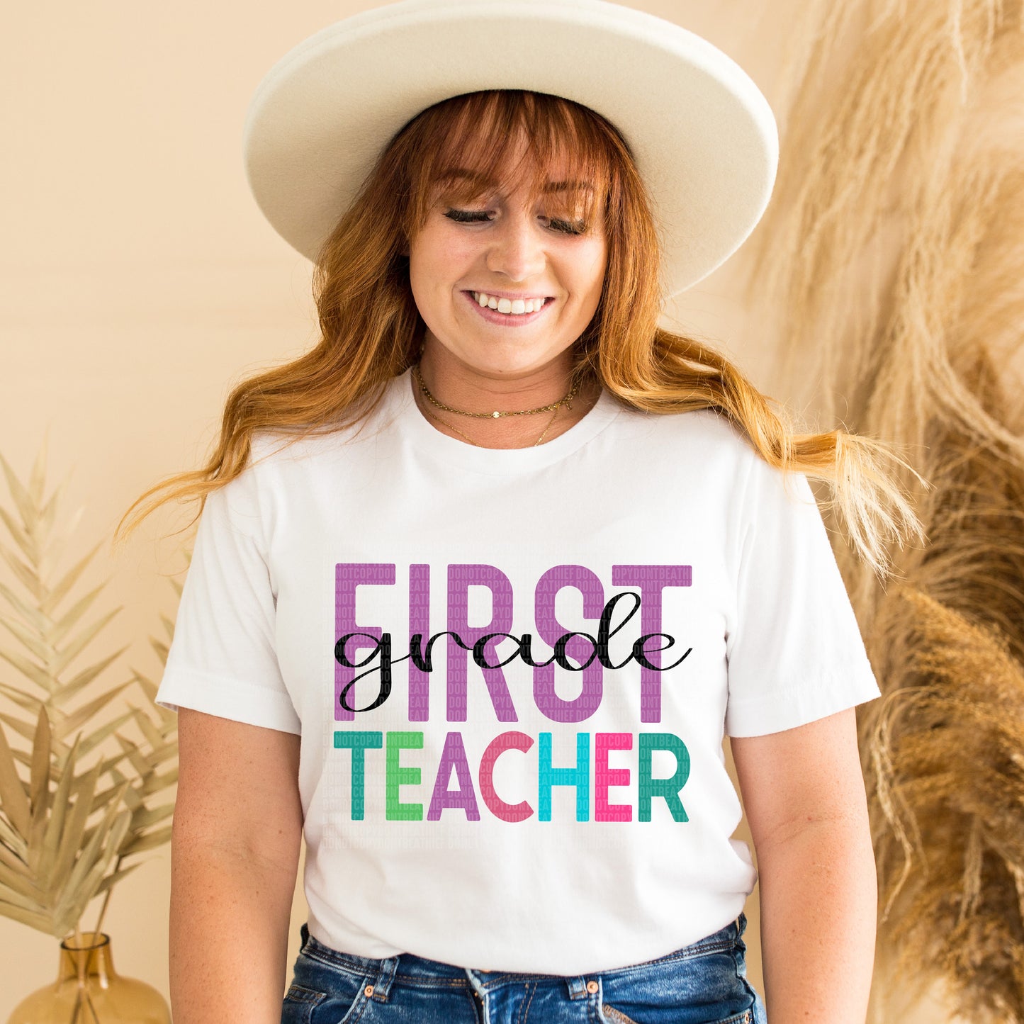 First Grade Teacher-Purple Black -DTF Print – Earthline Customs