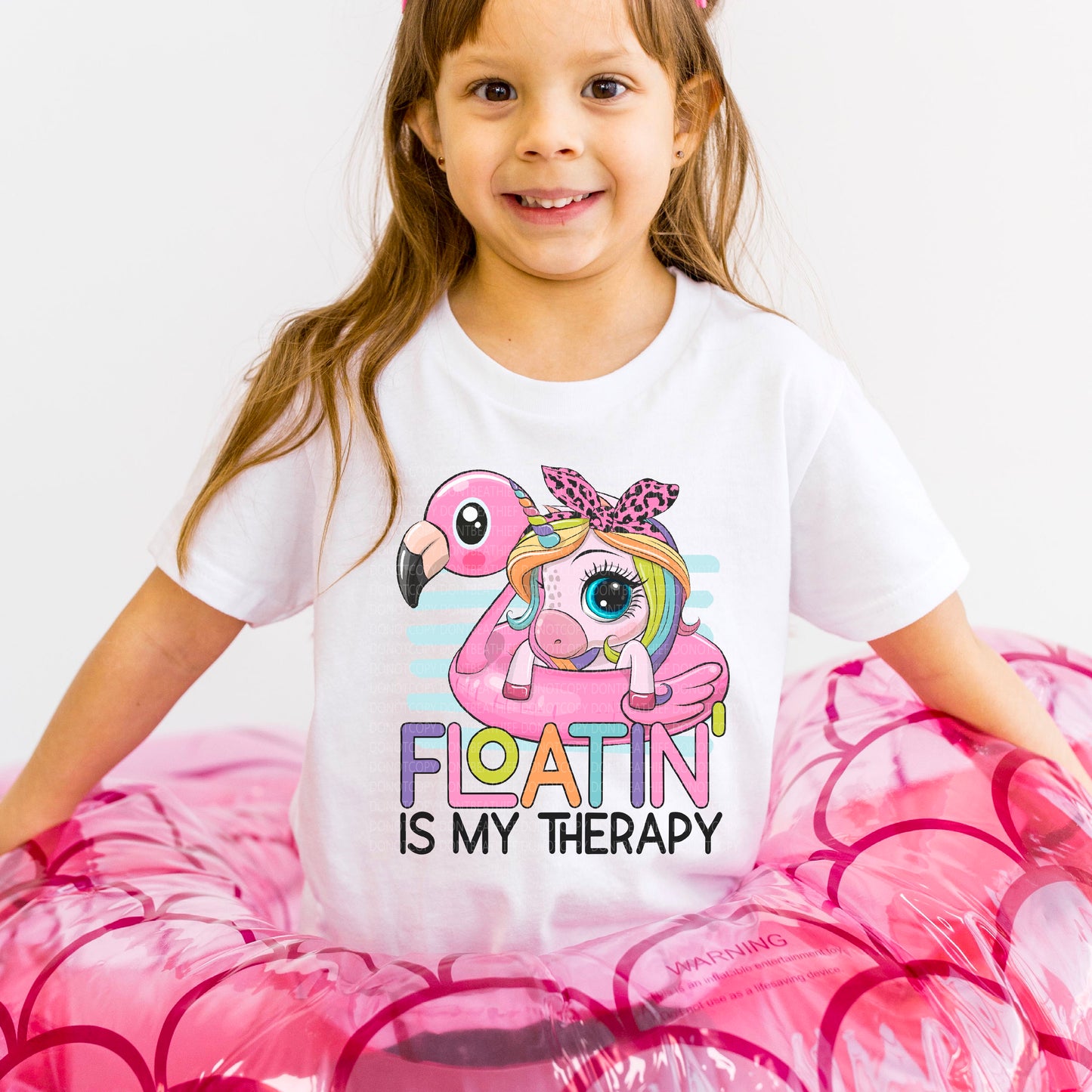 Floatin' Is My Therapy (Unicorn/Flamingo Floatie) - DTF Transfer