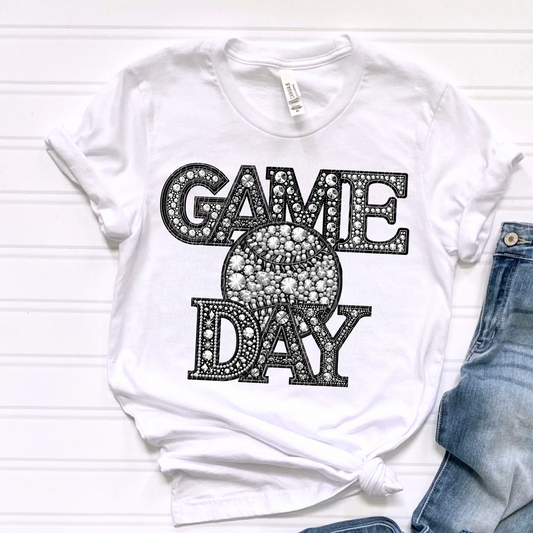 Rhinestone Game Day Baseball