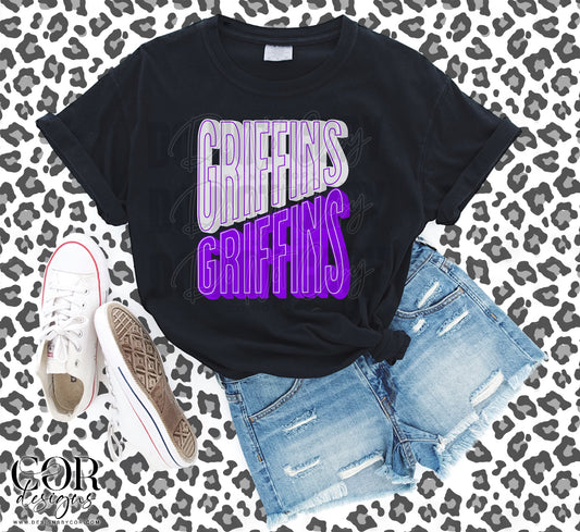 Griffins White & Purple Font