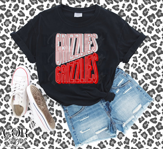 Grizzles White & Red Font