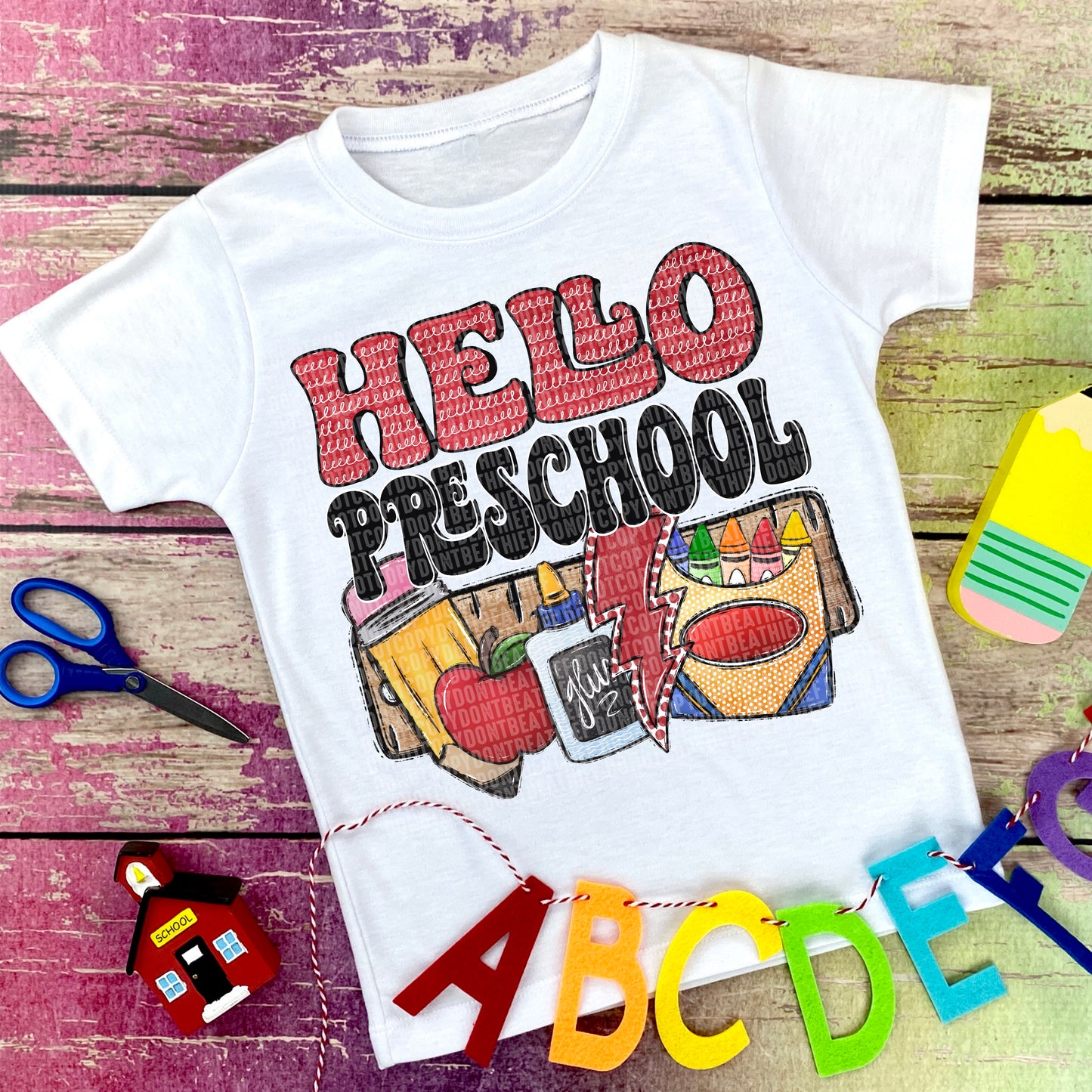 Hello Preschool Supplies Bolt -DTF Print