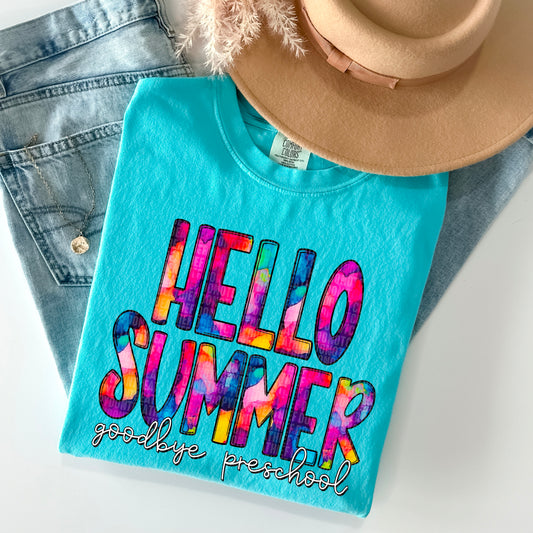 Hello Summer Goodbye Preschool Watercolor