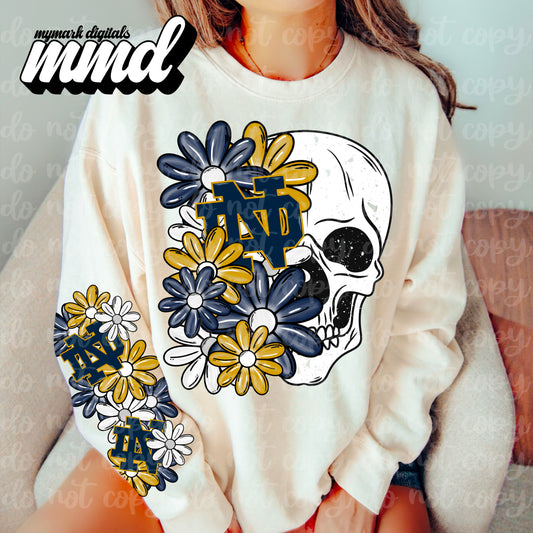 Floral Skull Norte Dame - SLEEVE