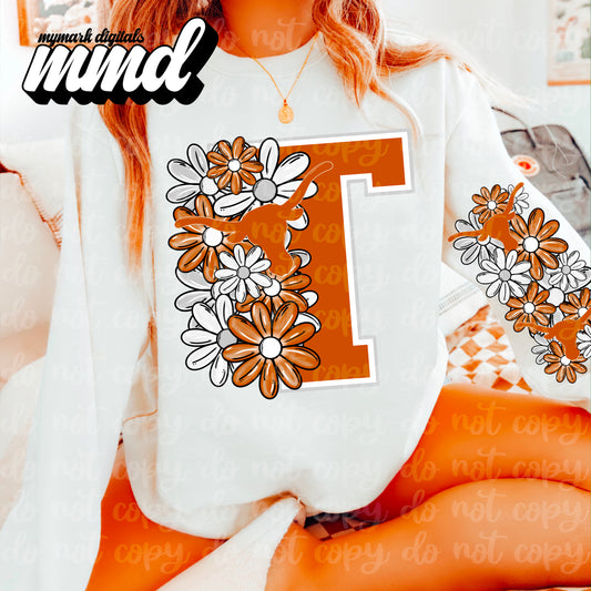 Floral Texas Longhorns - SLEEVE