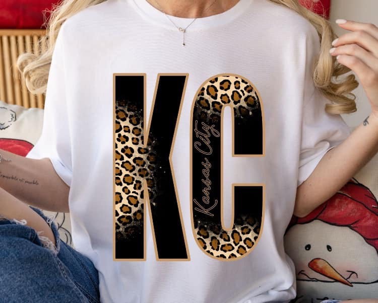 Kansas City Leopard Print Letters