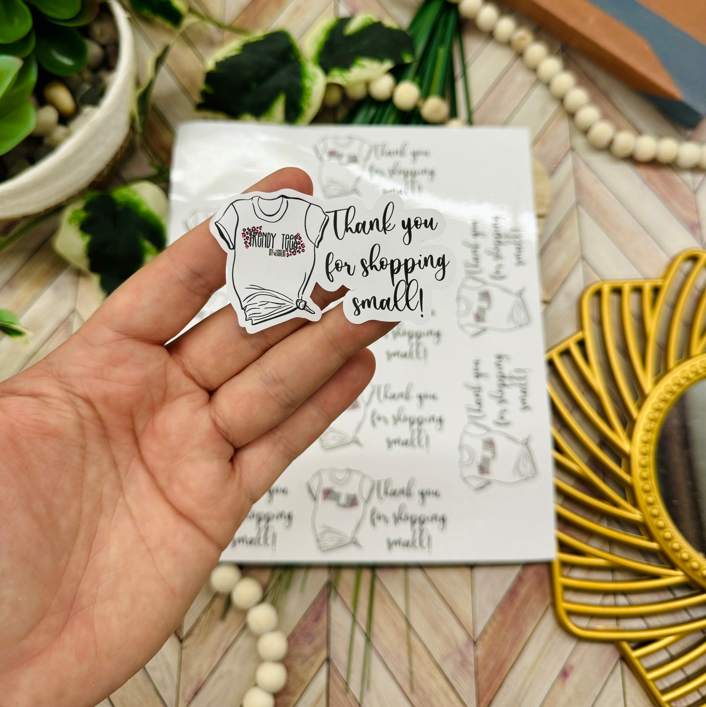 Thank you for shopping small- Sticker sheet