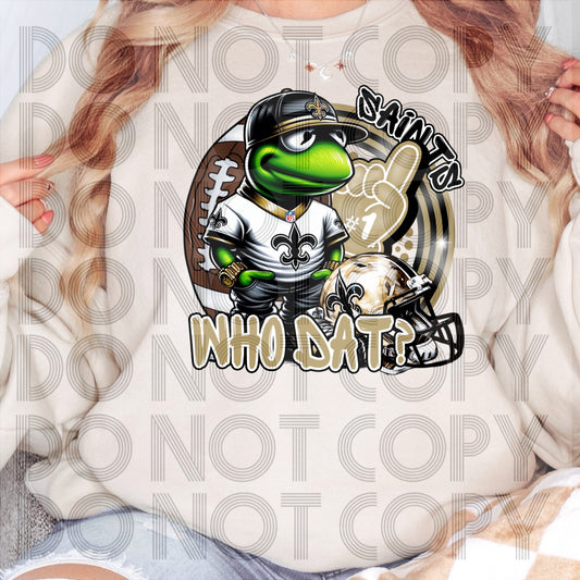 Kermit The Frog New Orleans Saints "who dat?"