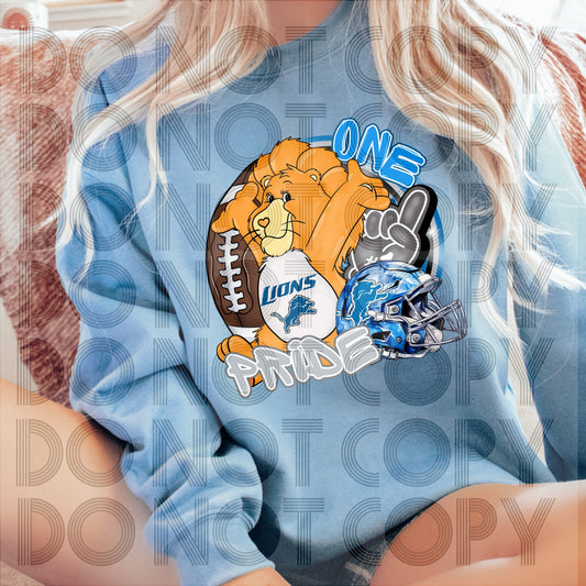 Brave Heart Lion Detroit Lions "one pride"