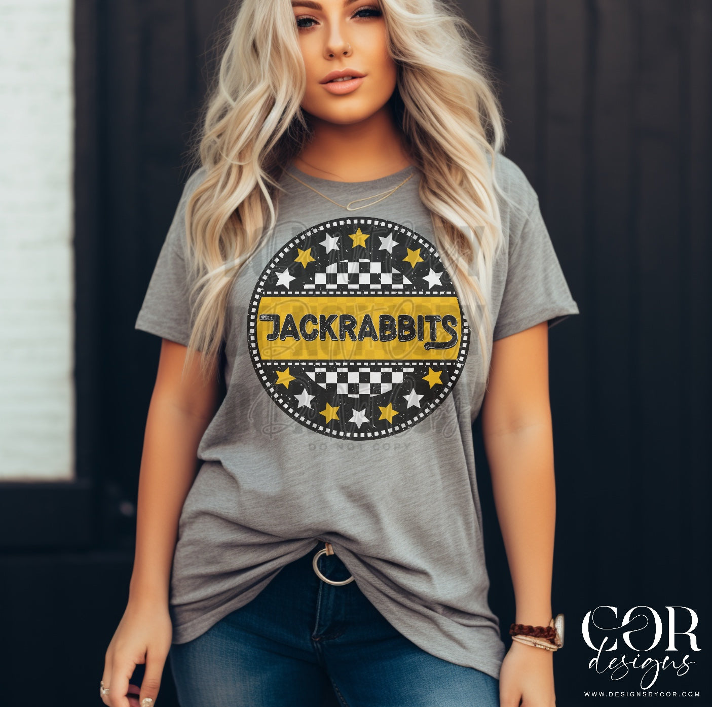 Jackrabbits Yellow & White Circle