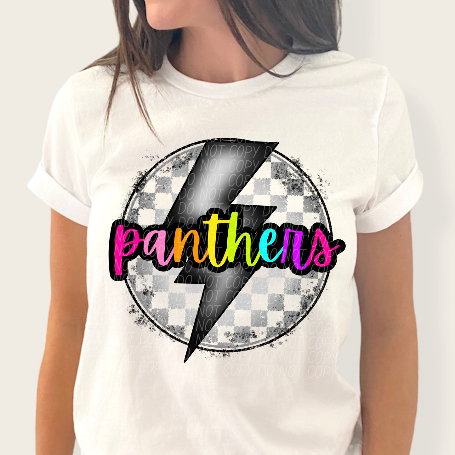 Rainbow Panthers Checkered Bolt