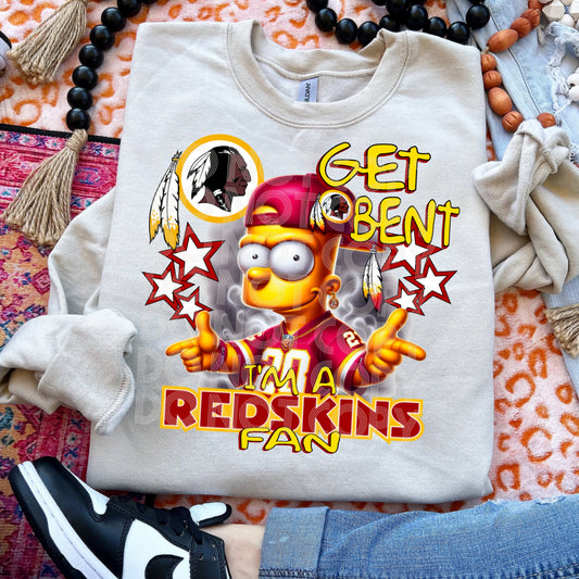 Bart Simpson Washington Commanders "I'm a redskins fan"