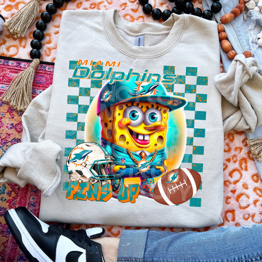 Spongebob Miami Dolphions "fins up"