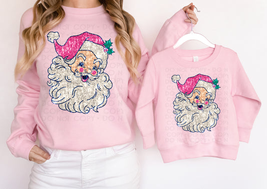 Pink Santa Sequin