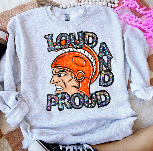 Rhinestone Loud And Proud Trojan Orange