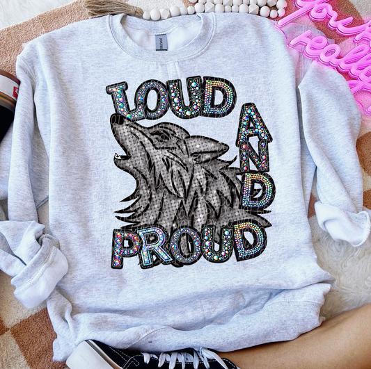 Rhinestone Loud And Proud Wolves