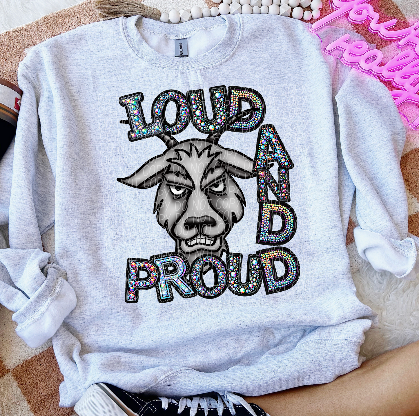 Rhinestone Loud And Proud Goats