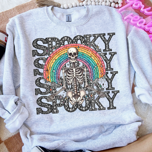 Rhinestone Spooky Skeleton w/Rainbow