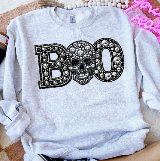 Rhinestone Boo Skeleton