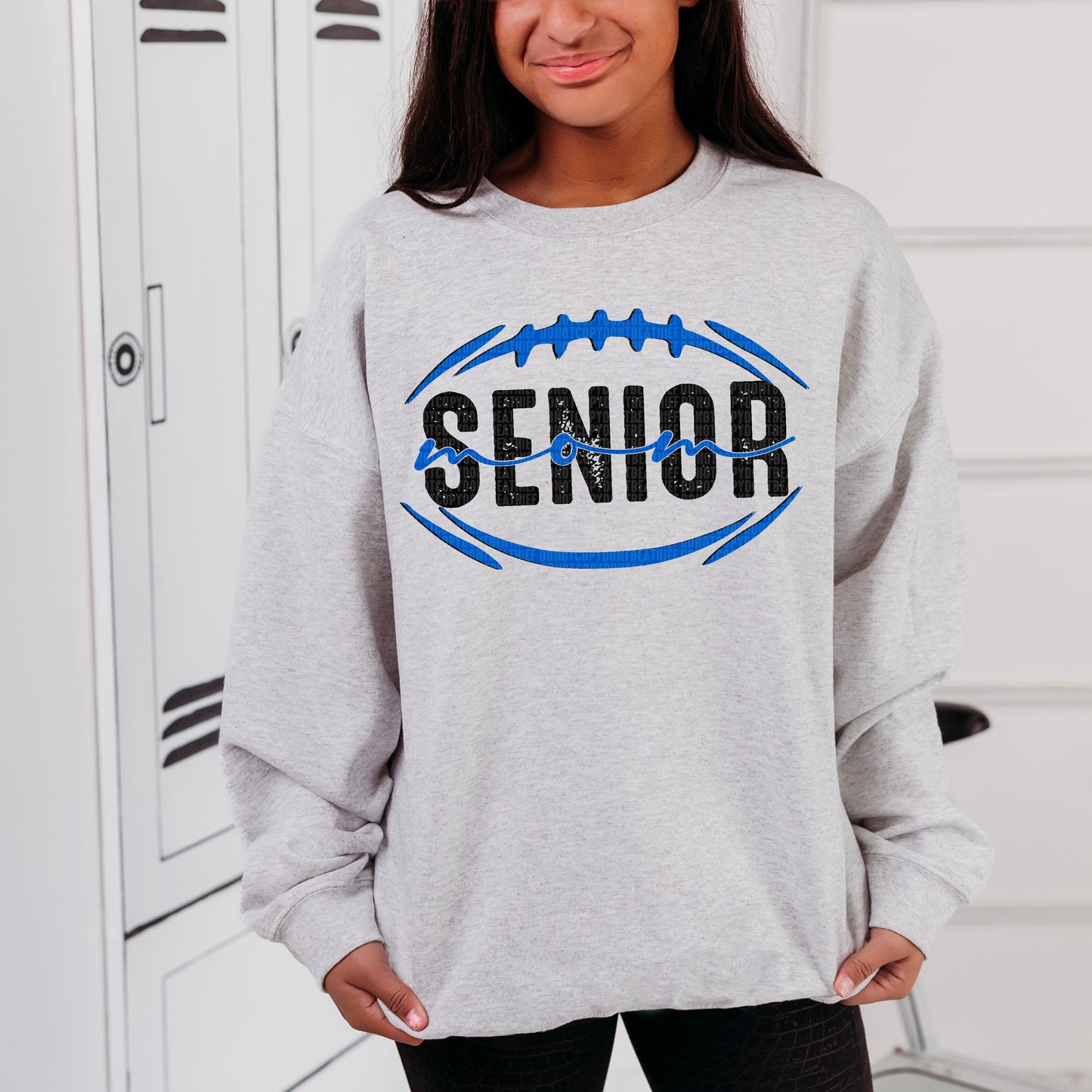 Senior Football Mom (BLK/BLUE) - DTF Transfer