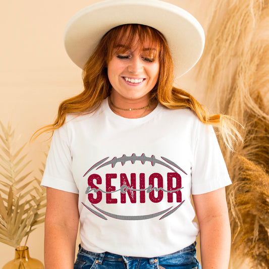 Senior Football Mom (MAROON/GREY) - DTF Transfer